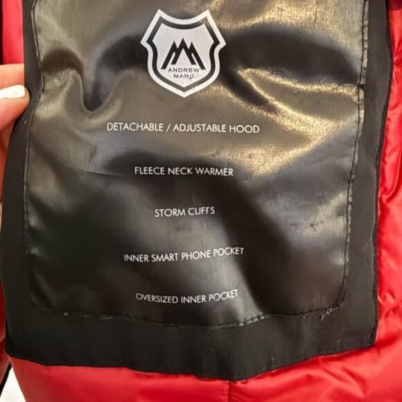 Andrew Marc Women's Black Parka Coat With Fur Hoodie Size Large L - Picture 8 of 10